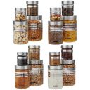 Solimo Silverline Set of 16 Jars with Steel Cap - 100% Food Grade, Airtight, Leak Proof...