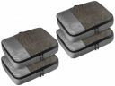 Solimo Small Packing Travel Organizer Cubes Set, Gray - 4-Piece Set...