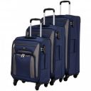 Solimo Softsided Suitcase Set with Wheels and TSA Lock (78 cm + 68.5 cm + 56.5 cm), Blue...