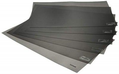 Solimo Solid Pvc Fridge Mat (Black, Standard, 6 Pieces, Polyvinyl Chloride)