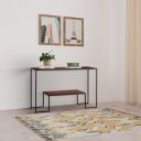 Amazon Brand - Solimo Spatsi Console Table with 2 Shelves (Solid Sheesham Wood, Honey Finish)...