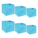 Solimo Square Fabric Storage Box Set, (Medical Blue, Standard, 6 Piece)...