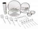 Amazon Brand - Solimo Stainless Steel Dinner Set - 44 Pieces...