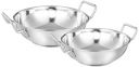 Solimo Stainless Steel Induction Bottom Kadhai Set size 18Cm,20Cm,1.5 Liter...