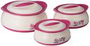 Solimo Stainless Steel Inner Casserole (Pink Silver, 450/900/1450 ml) -Set of 3...