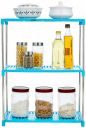 Amazon Brand - Solimo Stainless Steel Kitchen Organiser Rack with 3 Shelves...
