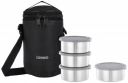 Solimo Stainless Steel Leak - Proof Lunch Box with Carry Bag, Set of 4...
