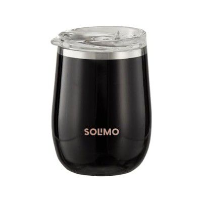 Solimo Stainless Steel Tumbler | Coffee Mug | Double Wall, 300ml (Glossy Black Finish)