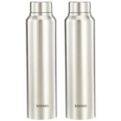 Solimo Stainless Steel Water Bottle (Pack of 2) 900ml (Silver Steel Finish)