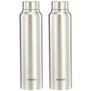 Solimo Stainless Steel Water Bottle (Pack of 2) 900ml (Silver Steel Finish)...
