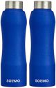 Amazon Brand - Solimo Stainless Steel Water Bottle with Hand Grip and Sipper, Set of 2 | Leak-Proof | BPA Free | 1000 ml (Blue)...