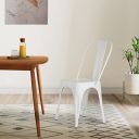 Solimo Strites Chair (Rustic Iron, White, 1 Piece)...