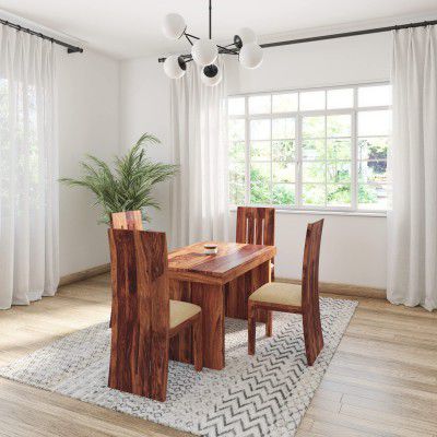 Solimo Tarnowo Four Seater Dining Table with 4 Cushioned Chairs