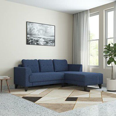 Amazon Brand - Solimo Tissburg 5 Seater LHS Sectional Sofa (Fabric, Blue)