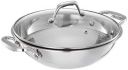 Amazon Brand - Solimo Triply Honeycomb Kadhai with Lid, 24cm...
