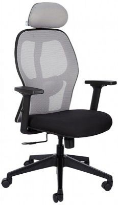 Amazon Brand - Solimo Trogir High Back Mesh Office Chair (Grey & Black)