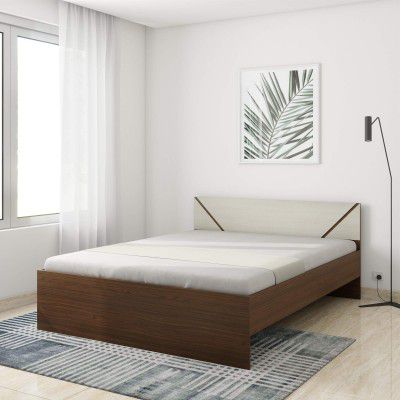 Solimo Tucana Engineered Wood Walnut Finish Queen Bed