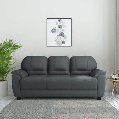 Amazon Brand - Solimo Tulip Leatherette 3 Seater Sofa (Grey)