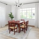 Solimo Turlock Modern 6 Seater Dining Set with 6 Cushioned Chairs (Solid Sheesham Wood, Honey Finish)...