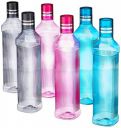 Solimo Unbreakable Round Plastic Water Bottle | Set of 6 | Multi-Colour...