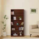 Amazon Brand - Solimo Uno Engineered Wood 5 Tier Bookshelf (Walnut Finish)...