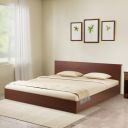 Amazon Brand - Solimo Uno Engineered Wood Queen Bed (Low Height - Platform Bed, Walnut Finish)...