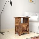Solimo Verilla Bedside Table with Storage Cabinet (Sheesham Wood, Natural Finish)...