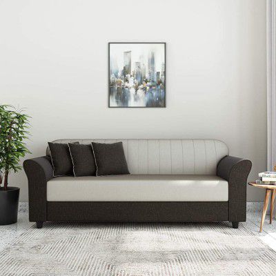 Amazon Brand - Solimo Victoria 3 Seater Fabric Sofa (Brown and Beige)