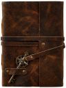 Solimo Vintage Leather Bound Diary with Vintage Key for Sketching (Distressed Brown)...