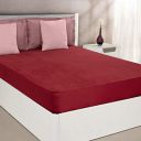 Amazon Brand - Solimo Water Resistant Anti-Bacterial , Maroon, King, 75X72 Inch (190 X 183 Cm, Cotton)...