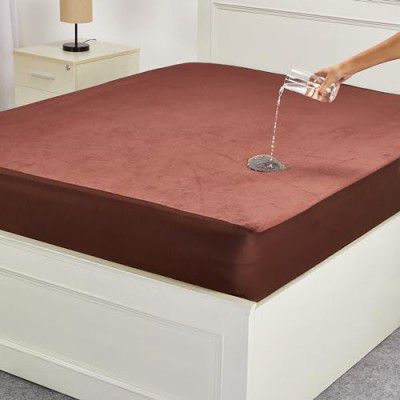 Amazon Brand - Solimo Water Resistant Cotton Mattress Protector, King Bed Size (78x72 inch), Coffee
