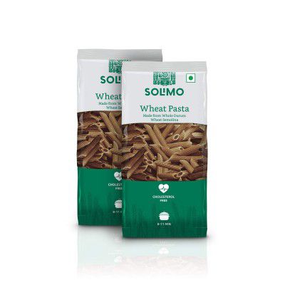 Solimo Whole Durum Wheat Penne Pasta, 500g Pack of 2