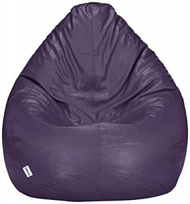 Solimo XXL Faux Leather Bean Bag Cover Without Beans (Purple)
