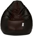 Solimo Xxxl Bean Bag Filled With Beans (Black And Brown)(Faux Leather)...