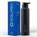 Solpro Phantom 1000mL Stainless Steel Water Bottle (Black)...