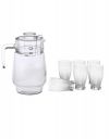 Somil Drinking Set of One Jar with Lid & Six Transparent, Clear Self Designer Glass...