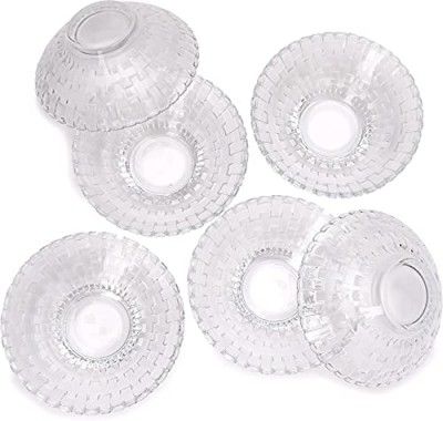 Somil Multi-Purpose Tableware Snack/Veritable Serving Bowl Set of 6, Glass, Clear, Round (BowlT-D6.f)