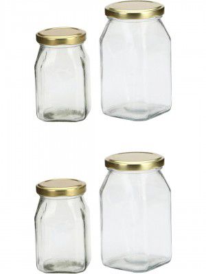 Somil Versatile Transparent Glass Jar – Pack Of 4, 200 Ml Capacity, Perfect For Organizing Your Kitchen And Home, Size: 5.5 X 5.5 X 9.5 Cm, Food Grade