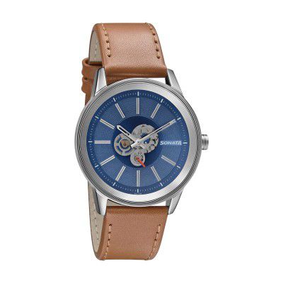 Sonata Analog Blue Dial Mens Watch-7133SL02