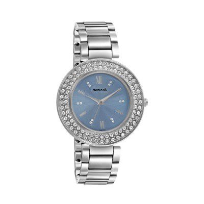 Sonata Analog Blue Dial Womens Watch-87033SM02