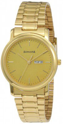 Sonata Analog Gold Dial Mens Watch NM1013YM08/NN1013YM08/NP1013YM08