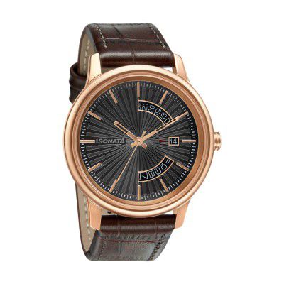 Sonata Analog Grey Dial Mens Watch-7134WL02/NP7134WL02