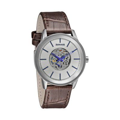 Sonata Analog Silver Dial Mens Watch-7133SL01