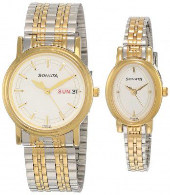 Sonata Analog Silver Dial Unisexs Watch-NL11418100BM01/NP11418100BM01