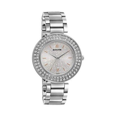 Sonata Analog Silver Dial Womens Watch-87033SM01