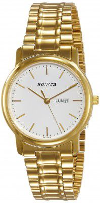 Sonata Analog White Dial Mens Watch-NN1013YM09/NP1013YM09