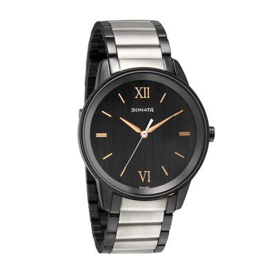Sonata Beyond Gold Analog Black Dial Mens Watch-NN7133KM03/NP7133KM03
