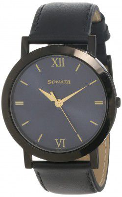 Sonata Beyond Gold Analog Blue Dial Mens Watch-NN77108NL01W/NP77108NL01W