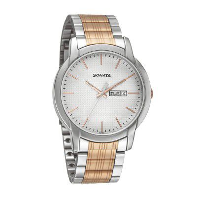 Sonata Beyond Gold Analog Silver Dial Mens Watch 77031KM02/NN77031KM02/NP77031KM02