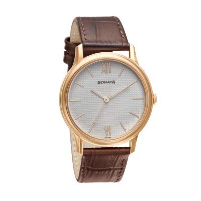 Sonata Beyond Gold Analog Silver Dial Mens Watch-NN7128WL02/NP7128WL02